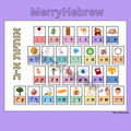 Hebrew Alphabet Poster| Jewish Letters Classroom according to the Aleph-Bet Song | פוסטר מאוייר לכיתה על פי שיר האותיות | שלט של אותיות א-ב - 1