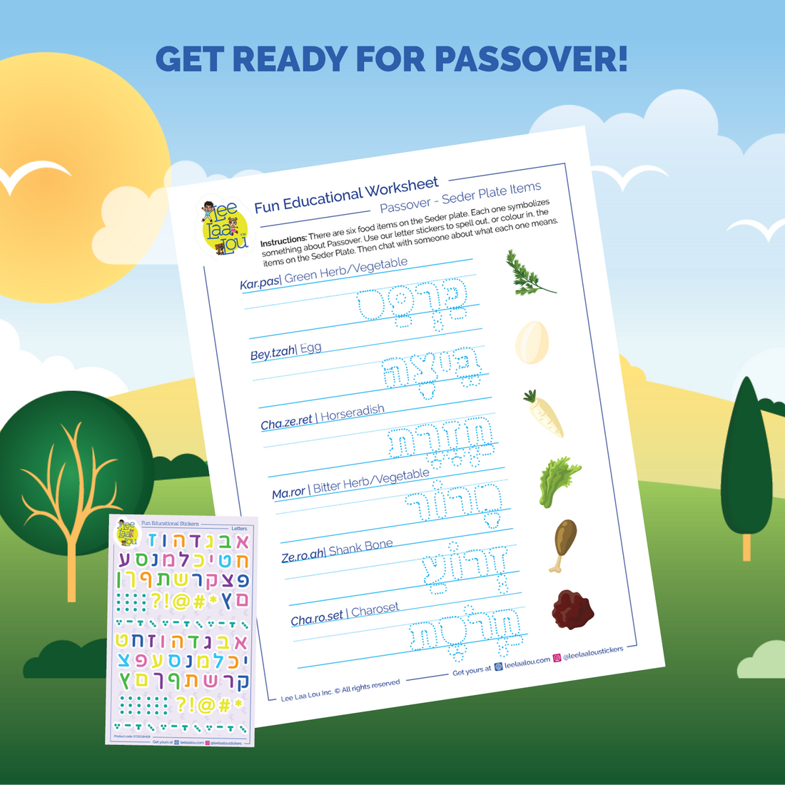 Passover worksheet, Passover Activity for kids, Seder Plate Items